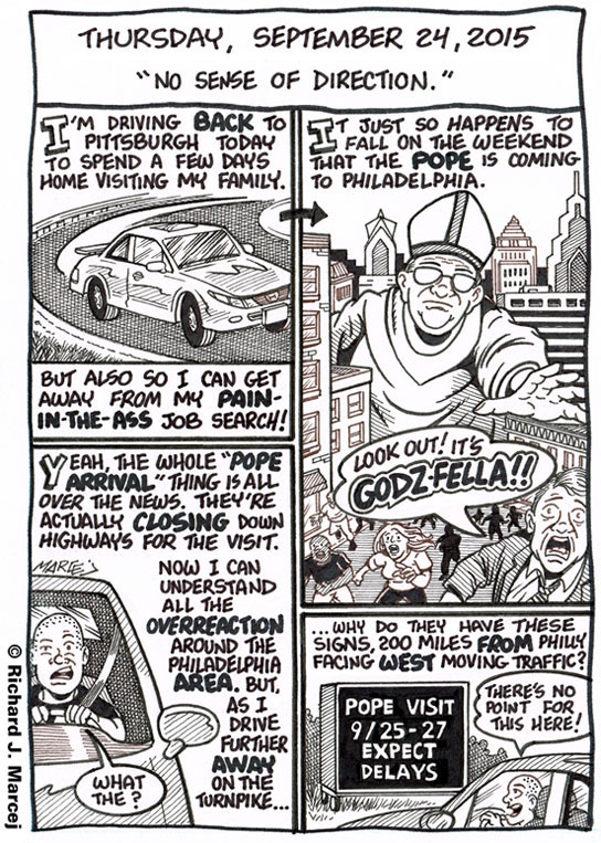 Daily Comic Journal: September 24, 2015: “No Sense Of Direction.”