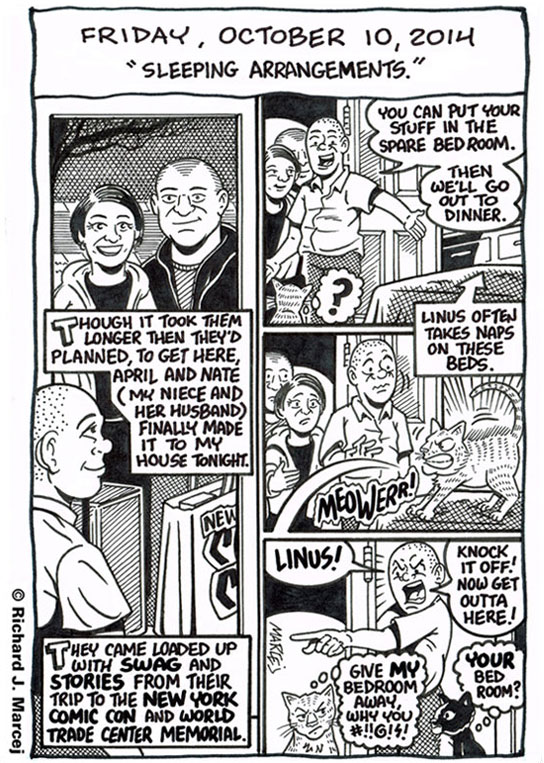 Daily Comic Journal: October 10, 2014: “Sleeping Arrangements.”