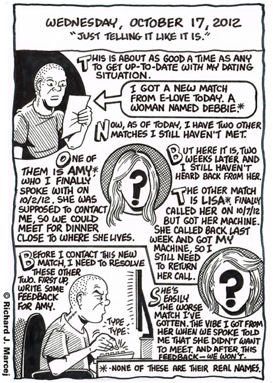 Daily Comic Journal: October 17, 2012: “Just Telling It Like It Is.”