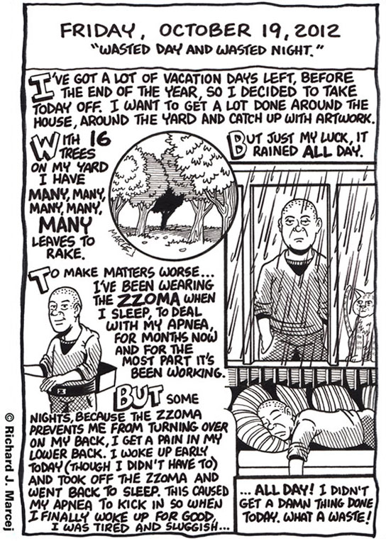 Daily Comic Journal: October 19, 2012: “Wasted Day And Wasted Night.”