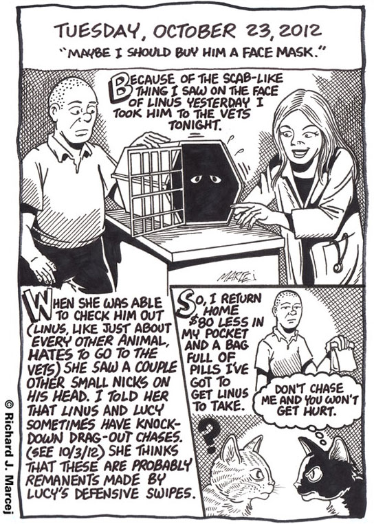 Daily Comic Journal: October 23, 2012: “Maybe I Should Buy Him A Face Mask.”