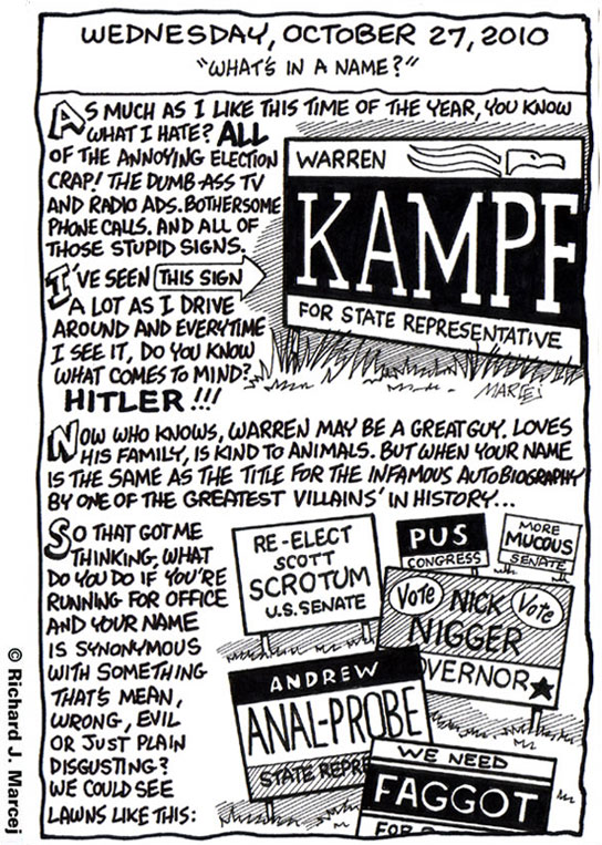 Daily Comic Journal: October, 27, 2010: “What’s In A Name? “