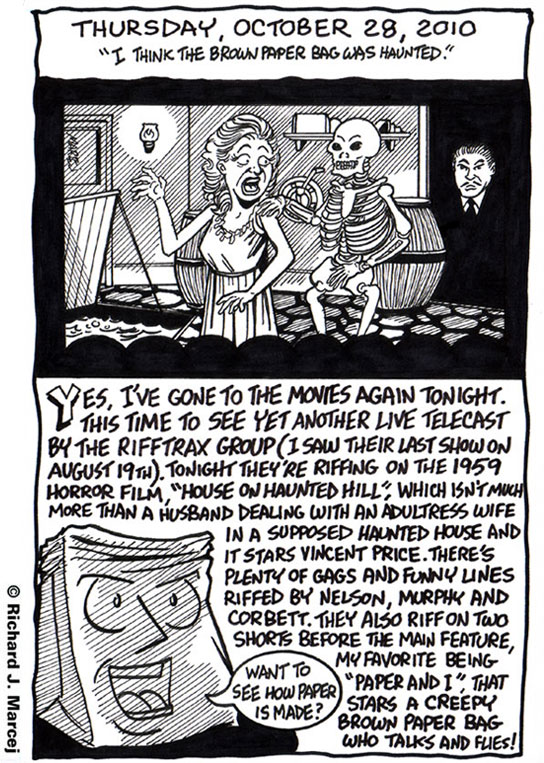 Daily Comic Journal: October, 28, 2010: “I Think The Brown Paper Bag Was Haunted.”