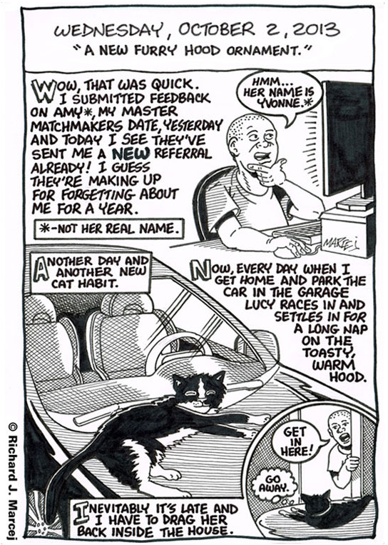 Daily Comic Journal: October 2, 2013: “A New Furry Hood Ornament.”