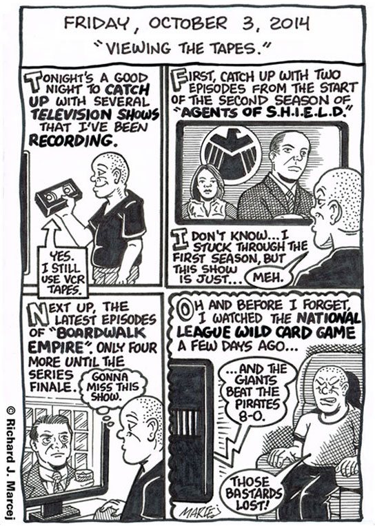 Daily Comic Journal: October 3, 2014: “Viewing The Tapes.”