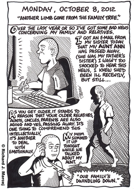 Daily Comic Journal: October 8, 2012: “Another Limb Gone From The Family Tree.”