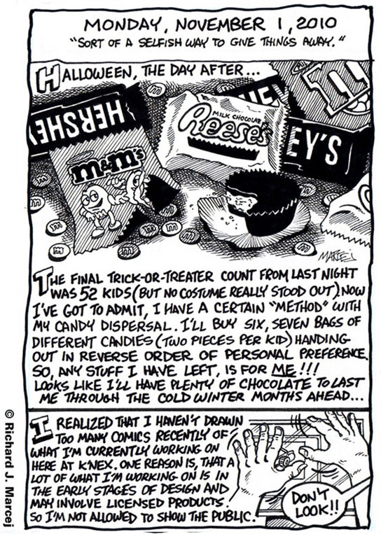 Daily Comic Journal: November, 1, 2010: “Sort Of A Selfish Way To Give Things Away.”