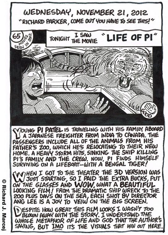 Daily Comic Journal: November 21, 2012: “Richard Parker, Come Out You Have To See This!”