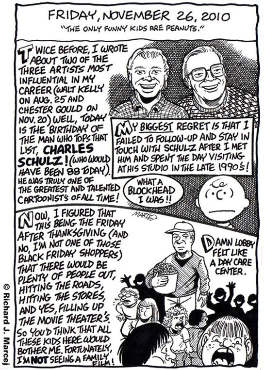 Daily Comic Journal: November, 26, 2010: “The Only Funny Kids Are Peanuts.”
