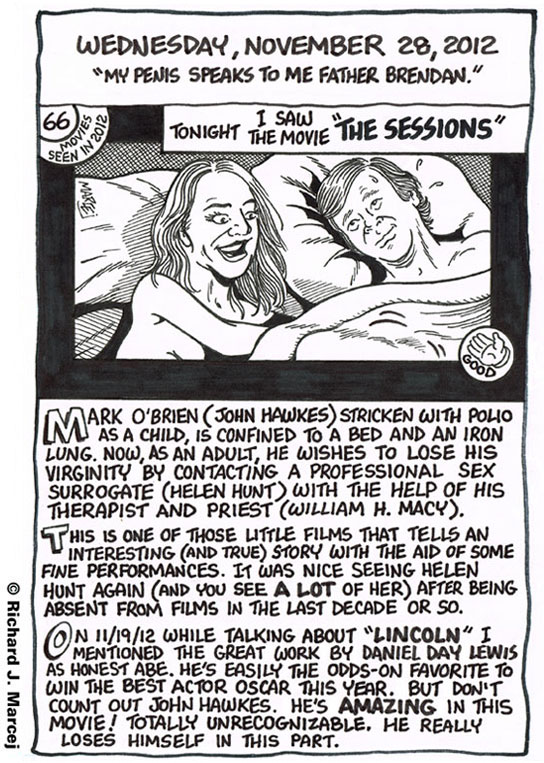 Daily Comic Journal: November 28, 2012: “My Penis Speaks to Me Father Brendan.”