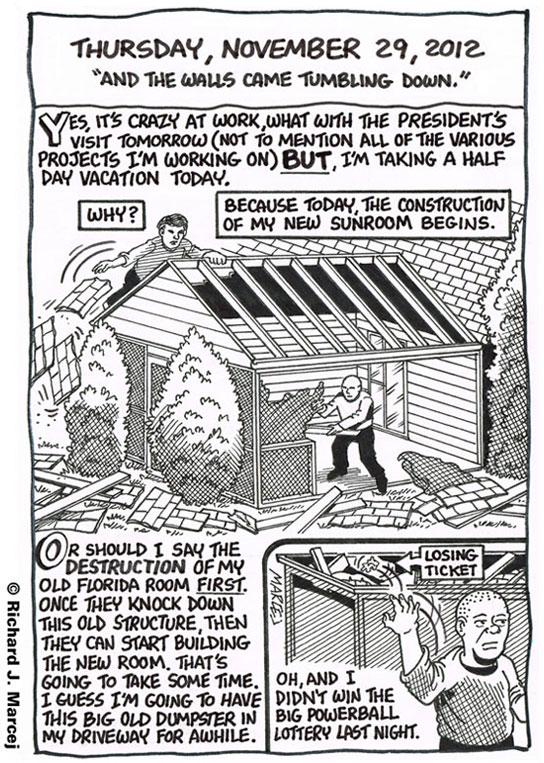 Daily Comic Journal: November 29, 2012: “And The Walls Came Tumbling Down.”