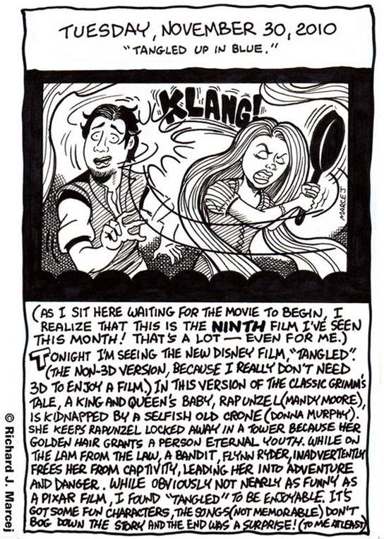 Daily Comic Journal: November, 30, 2010: “Tangled Up In Blue.”