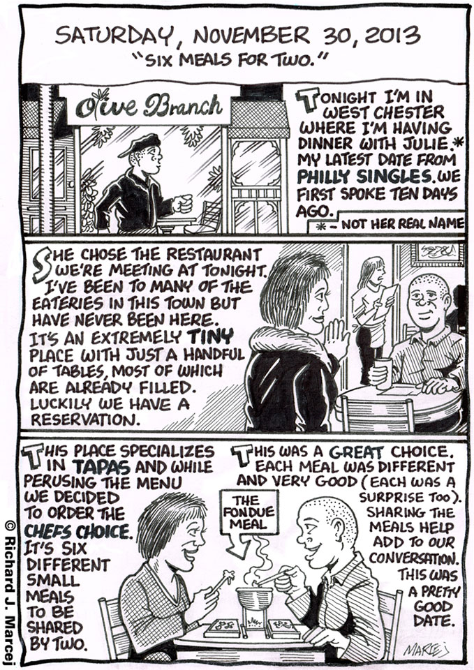Daily Comic Journal: November 30, 2013: “Six Meals For Two.”
