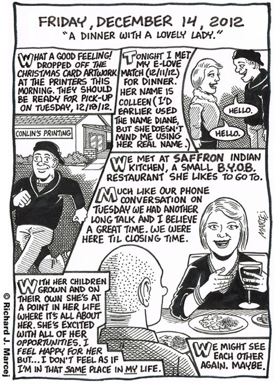 Daily Comic Journal: December 14, 2012: “A Dinner With A Lovely Lady.”