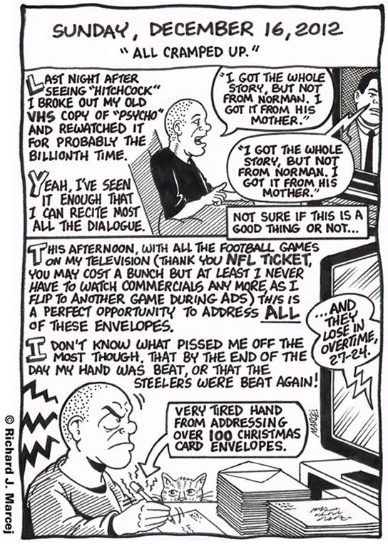 Daily Comic Journal: December 16, 2012: “All Cramped Up.”