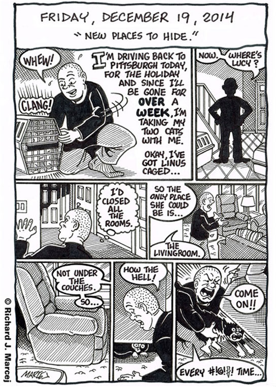 Daily Comic Journal: December 19, 2014: “New Places To Hide.”