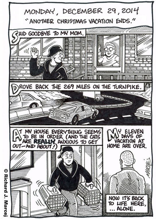 Daily Comic Journal: December 29, 2014: “Another Christmas Vacation Ends.”