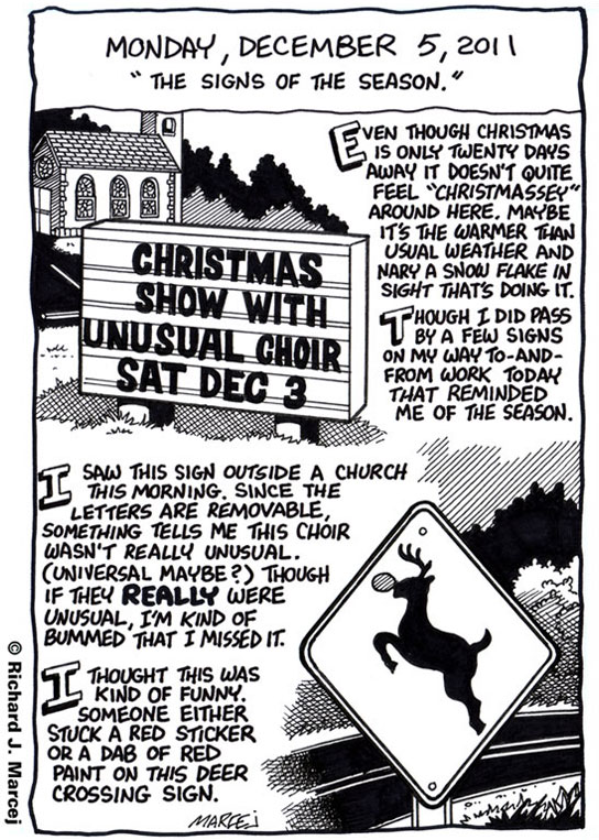 Daily Comic Journal: December 5, 2011: “The Signs Of The Season.”