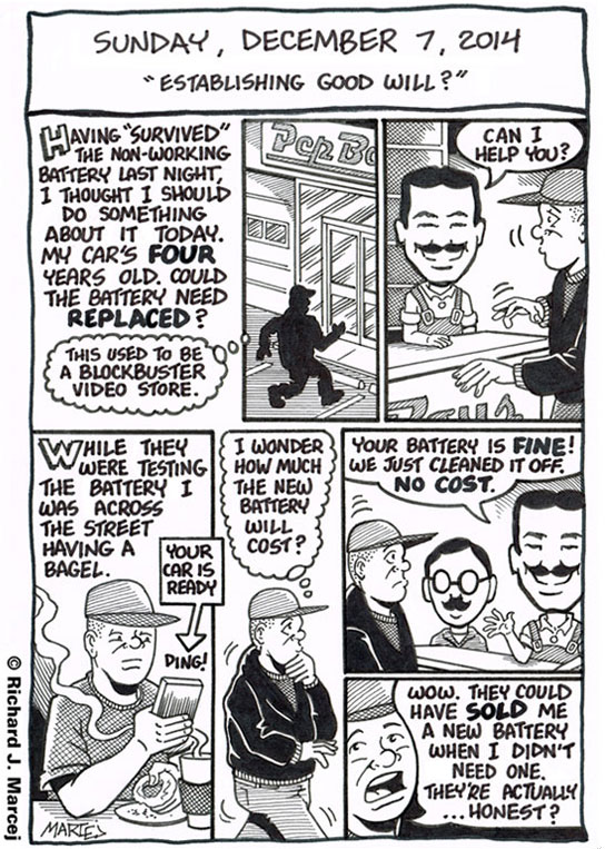 Daily Comic Journal: December 7, 2014: “Establishing Good Will?”