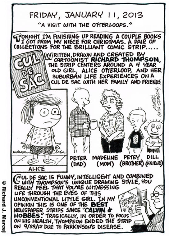 Daily Comic Journal: January 11, 2013: “A Visit With The Otterloops.”