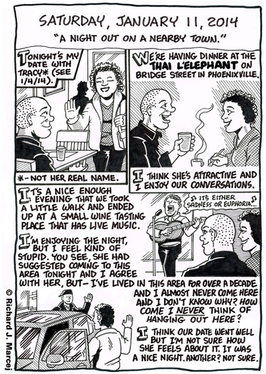 Daily Comic Journal: January 11, 2014: “A Night Out On A Nearby Town.”