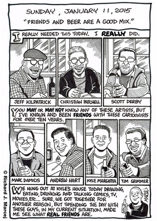 Daily Comic Journal: January 11, 2015: “Friends And Beer Are A Good Mix.”