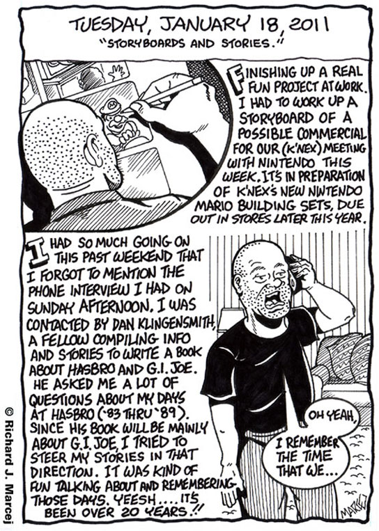 Daily Comic Journal: January 18, 2011: “Storyboards And Stories.”