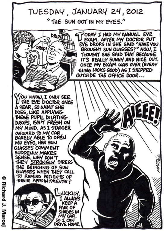 Daily Comic Journal: January 24, 2012: “The Sun Got In My Eyes.”