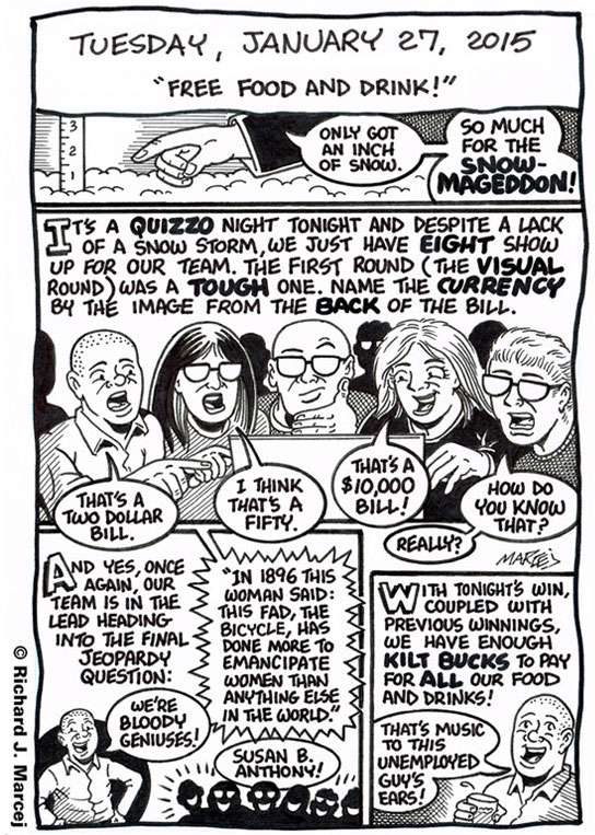 Daily Comic Journal: January 27, 2015: “Free Food And Drink!”