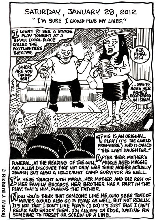 Daily Comic Journal: January 28, 2012: “I’m Sure I Would Flub My Lines.”