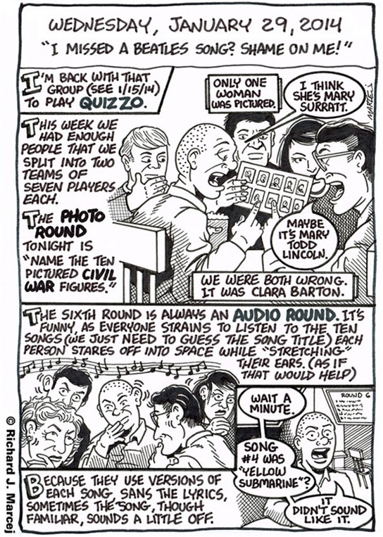 Daily Comic Journal: January 29, 2014: “I Missed A Beatles Song? Shame On Me!”