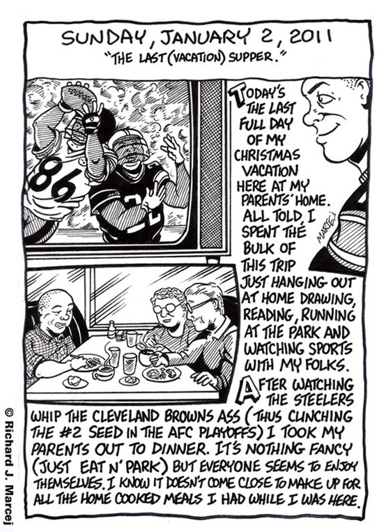 Daily Comic Journal: January, 2, 2011: “The Last (Vacation) Supper.”