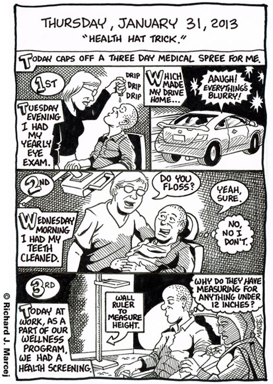 Daily Comic Journal: January 31, 2013: “Health Hat Trick.”