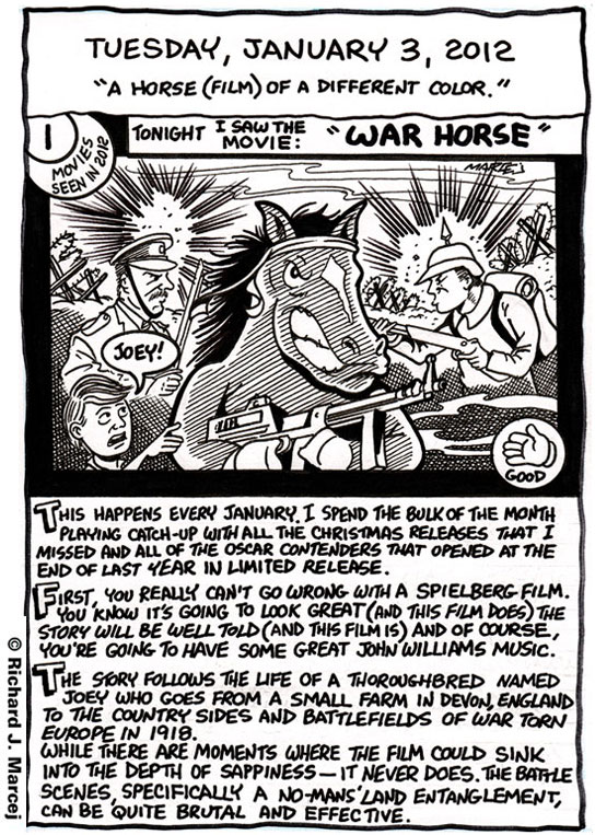 Daily Comic Journal: January 3, 2012: “A Horse (Film) Of A Different Color.”