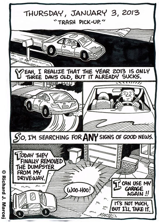 Daily Comic Journal: January 3, 2013: “Trash Pick-Up.”