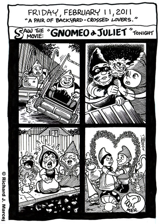 Daily Comic Journal: February 11, 2011: “A Pair of Backyard-Crossed Lovers.”