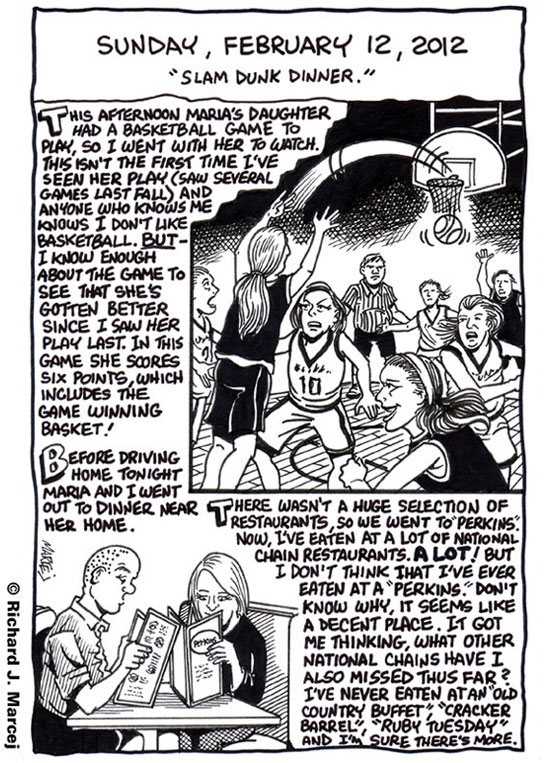 Daily Comic Journal: February 12, 2012: “Slam Dunk Dinner.”