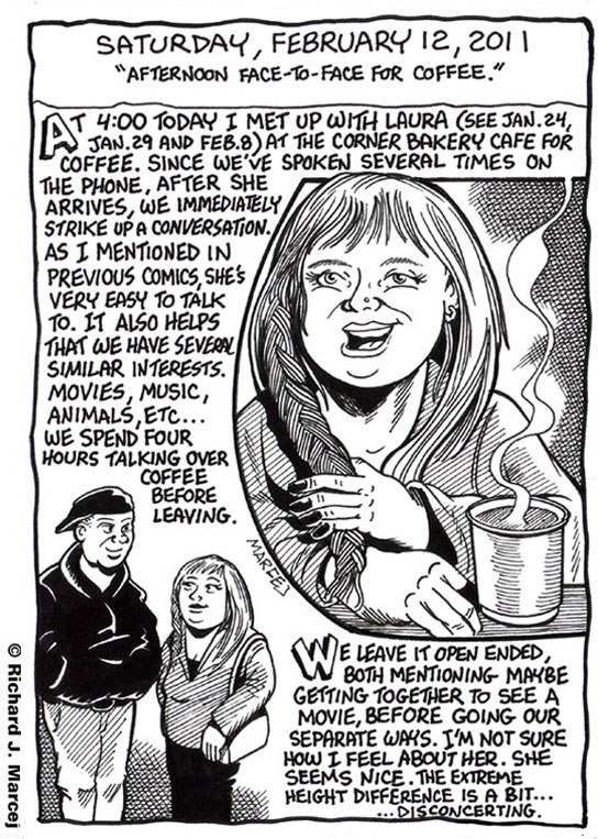 Daily Comic Journal: February 12, 2011: “Afternoon Face-To-Face For Coffee.”