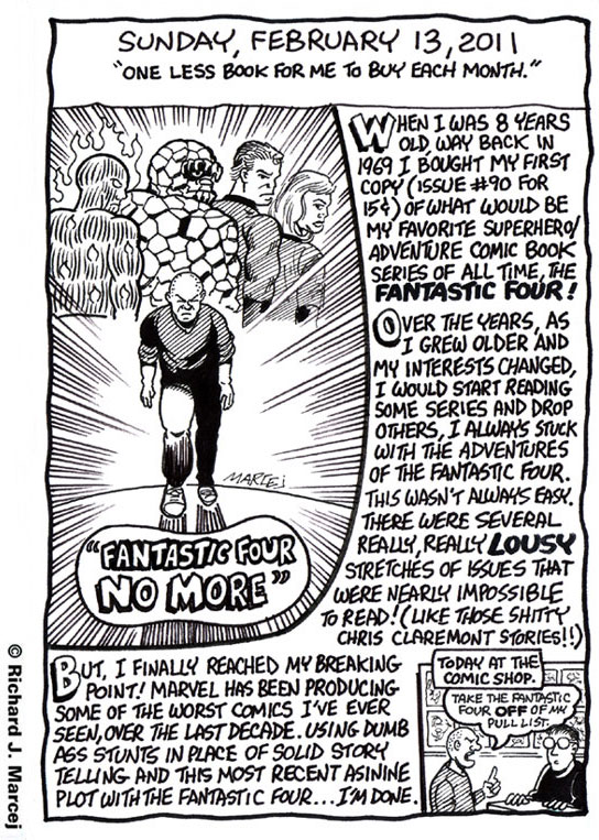 Daily Comic Journal: February 13, 2011: “One Less Book For Me To Buy Each Month.”