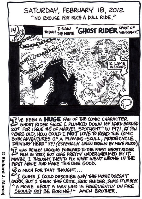 Daily Comic Journal: February 18, 2012: “No Excuse For Such A Dull Ride.”