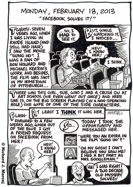 Daily Comic Journal: February 18, 2013: “Facebook Solves It!”