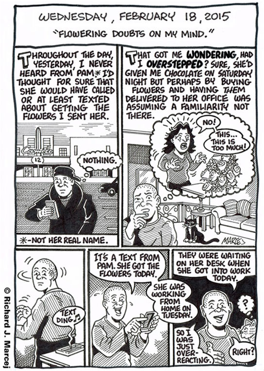 Daily Comic Journal: February 18, 2015: “Flowering Doubts On My Mind.”