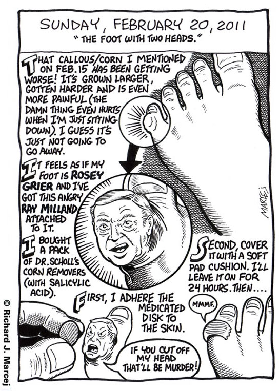 Daily Comic Journal: February 20, 2011: “The Foot With Two Heads.”