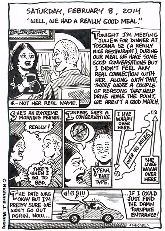 Daily Comic Journal: February 8, 2014: “Well, We Had A Really Good Meal.”