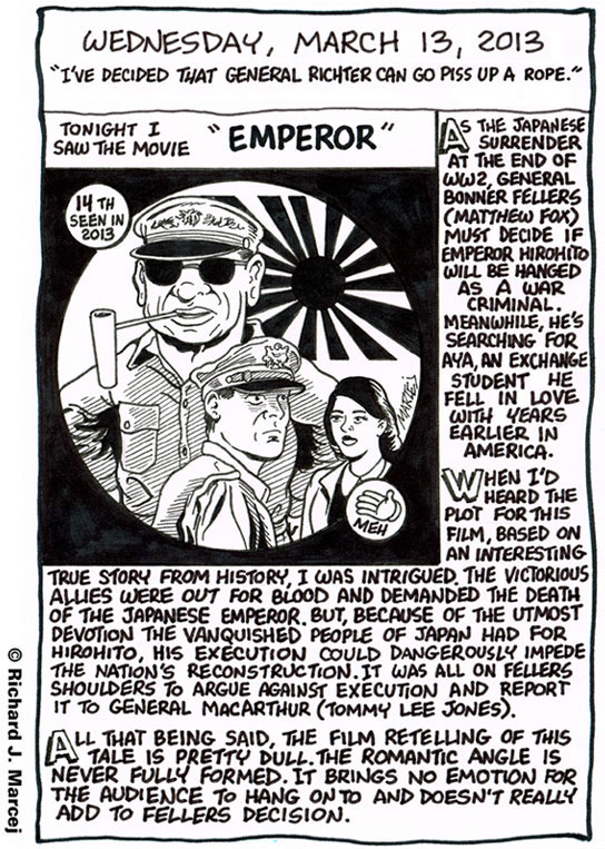 Daily Comic Journal: March 13, 2013: “I’ve Decided That General Richter Can Go Piss Up A Rope.”