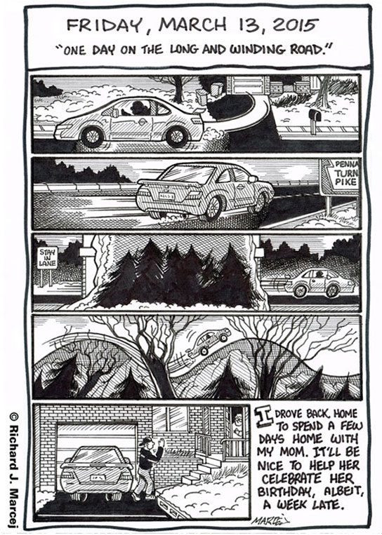Daily Comic Journal: March 13, 2015: “One Day On The Long And Winding Road.”