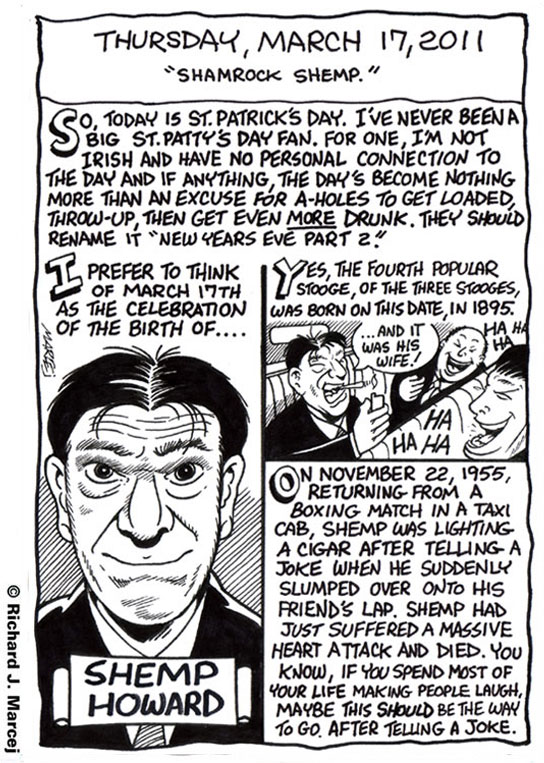 Daily Comic Journal: March 17, 2011: “Shamrock Shemp.”