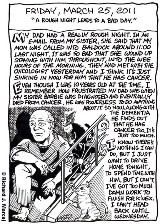 Daily Comic Journal: March 25, 2011: “A Rough Night Leads To A Bad Day.”