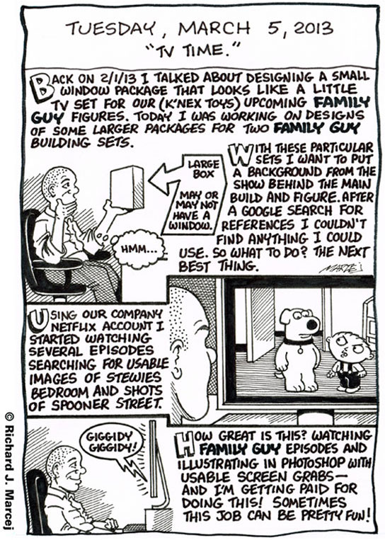 Daily Comic Journal: March 5, 2013: “TV Time.”