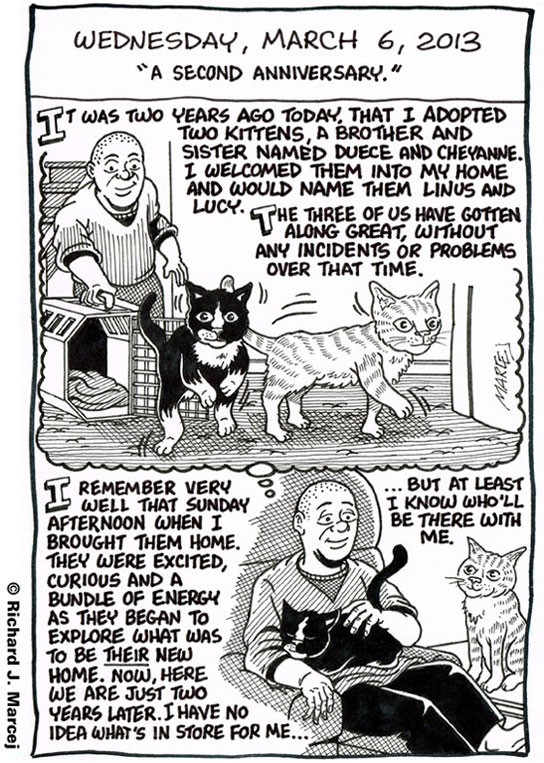 Daily Comic Journal: March 6, 2013: “A Second Anniversary.”